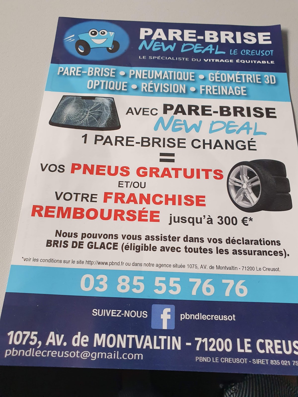 PARE BRISE NEW DEAL LE CREUSOT