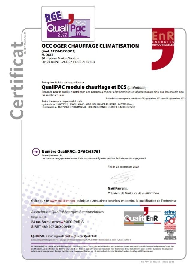 OCC Oger Chauffage Climatisation