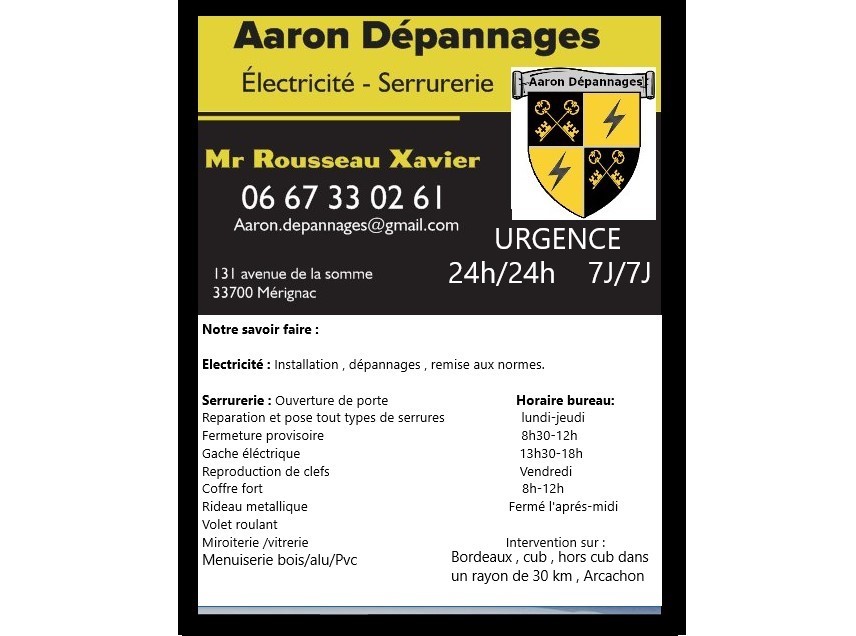 Aaron Depannages Electricite Serrurerie