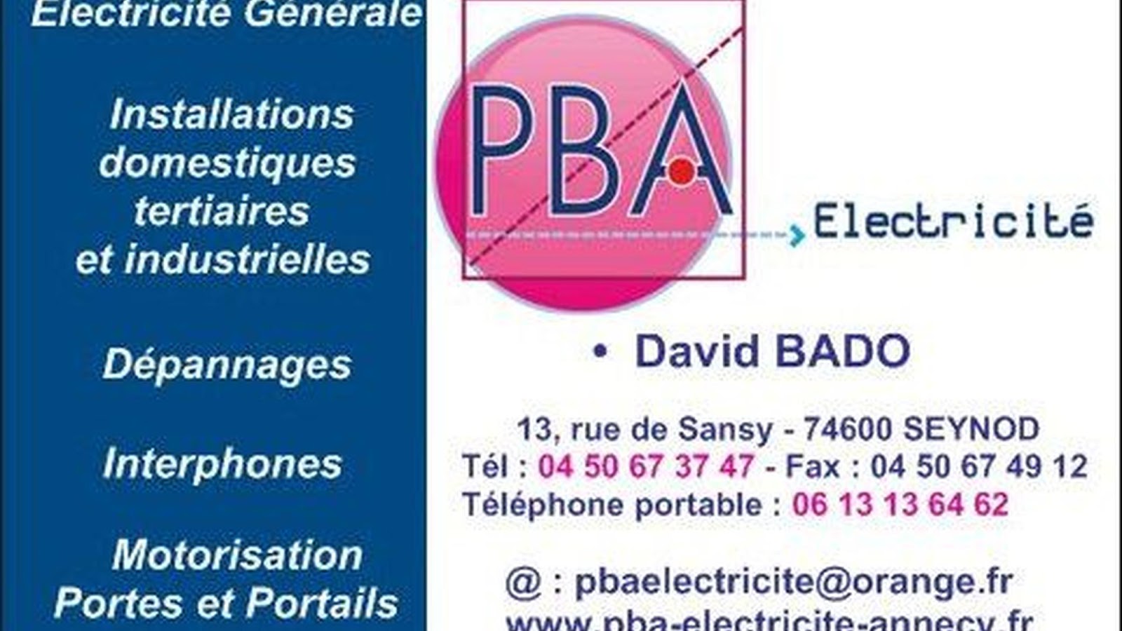 PBA électricité