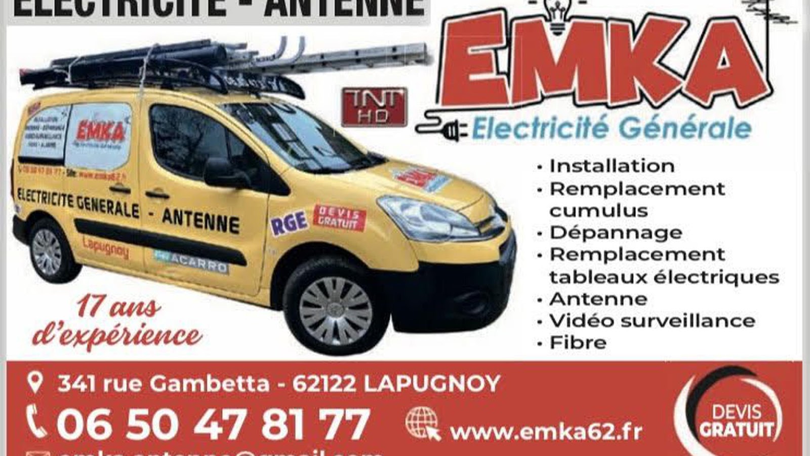 Logo de Emka électricité antenne