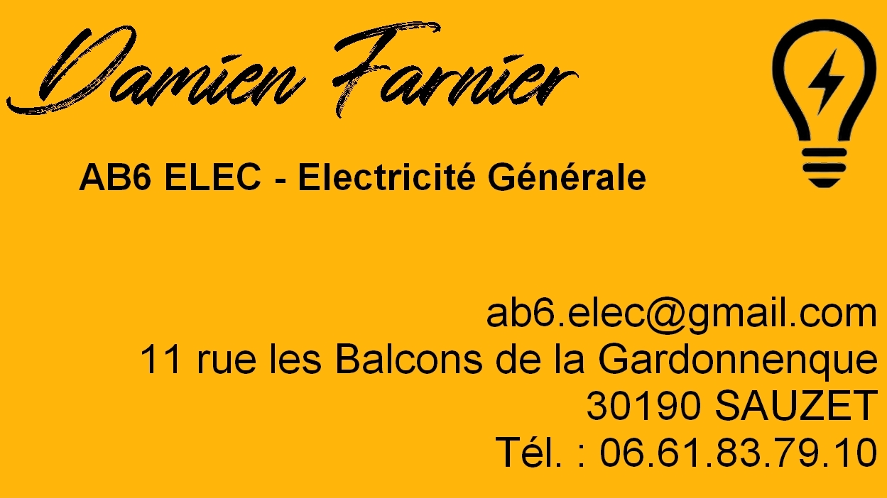 Logo de AB6 ELEC - Damien FARNIER - Électricien - 30190